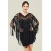 imageBABEYOND 1920s Shawl Wraps Long Fringed Evening Cape Sequin Beaded Party ShawlBlack