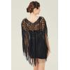 imageBABEYOND 1920s Shawl Wraps Long Fringed Evening Cape Sequin Beaded Party ShawlBlack