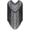 imageBABEYOND 1920s Shawl Wraps Long Fringed Evening Cape Sequin Beaded Party ShawlBlack