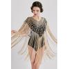 imageBABEYOND 1920s Shawl Wraps Long Fringed Evening Cape Sequin Beaded Party ShawlBlack Gold