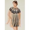 imageBABEYOND 1920s Shawl Wraps Long Fringed Evening Cape Sequin Beaded Party ShawlStyle 2  Black Gold