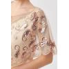 imageBABEYOND 1920s Shawl Wraps Sequin Beaded Evening Cape Bridal Shawl Bolero Flapper Cover UpApricot