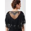 imageBABEYOND 1920s Shawl Wraps Sequin Beaded Evening Cape Bridal Shawl Bolero Flapper Cover UpBlack