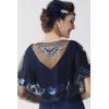 imageBABEYOND 1920s Shawl Wraps Sequin Beaded Evening Cape Bridal Shawl Bolero Flapper Cover UpBlack Blue