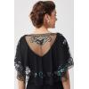 imageBABEYOND 1920s Shawl Wraps Sequin Beaded Evening Cape Bridal Shawl Bolero Flapper Cover UpBlack Colorful