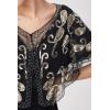 imageBABEYOND 1920s Shawl Wraps Sequin Beaded Evening Cape Bridal Shawl Bolero Flapper Cover UpBlack Gold