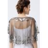 imageBABEYOND 1920s Shawl Wraps Sequin Beaded Evening Cape Bridal Shawl Bolero Flapper Cover UpGray