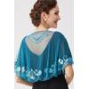 imageBABEYOND 1920s Shawl Wraps Sequin Beaded Evening Cape Bridal Shawl Bolero Flapper Cover UpLake Blue