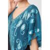 imageBABEYOND 1920s Shawl Wraps Sequin Beaded Evening Cape Bridal Shawl Bolero Flapper Cover UpLake Blue