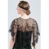 imageBABEYOND 1920s Shawl Wraps Sequin Beaded Evening Cape Bridal Shawl Bolero Flapper Cover UpWblack