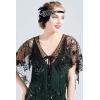 imageBABEYOND 1920s Shawl Wraps Sequin Beaded Evening Cape Bridal Shawl Bolero Flapper Cover UpWblack