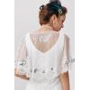 imageBABEYOND 1920s Shawl Wraps Sequin Beaded Evening Cape Bridal Shawl Bolero Flapper Cover UpWhite