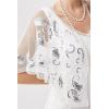 imageBABEYOND 1920s Shawl Wraps Sequin Beaded Evening Cape Bridal Shawl Bolero Flapper Cover UpWhite