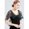 imageBABEYOND 1920s Shawl Wraps Sequin Beaded Evening Cape Bridal Shawl Bolero Flapper Cover UpWnavy Blue