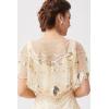imageBABEYOND 1920s Shawl Wraps Sequin Beaded Evening Cape Bridal Shawl Bolero Flapper Women Cover UpXbeige