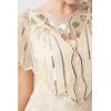 imageBABEYOND 1920s Shawl Wraps Sequin Beaded Evening Cape Bridal ShawlBeige3