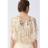 imageBABEYOND 1920s Shawl Wraps Sequin Beaded Evening Cape Bridal ShawlBeige3