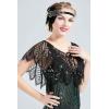 imageBABEYOND 1920s Shawl Wraps Sequin Beaded Evening Cape Bridal ShawlBlack