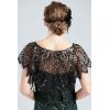 imageBABEYOND 1920s Shawl Wraps Sequin Beaded Evening Cape Bridal ShawlBlack