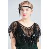 imageBABEYOND 1920s Shawl Wraps Sequin Beaded Evening Cape Bridal ShawlBlack