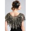 imageBABEYOND 1920s Shawl Wraps Sequin Beaded Evening Cape Bridal ShawlBlack Gold