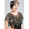 imageBABEYOND 1920s Shawl Wraps Sequin Beaded Evening Cape Bridal ShawlBlack Gold