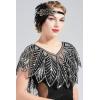 imageBABEYOND 1920s Shawl Wraps Sequin Beaded Evening Cape Bridal ShawlBlack Silver