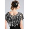 imageBABEYOND 1920s Shawl Wraps Sequin Beaded Evening Cape Bridal ShawlBlack Silver