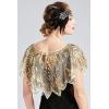 imageBABEYOND 1920s Shawl Wraps Sequin Beaded Evening Cape Bridal ShawlChampaign Gold