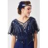 imageBABEYOND 1920s Shawl Wraps Sequin Beaded Evening Cape Bridal ShawlDark Blue3