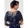 imageBABEYOND 1920s Shawl Wraps Sequin Beaded Evening Cape Bridal ShawlDark Blue3