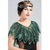imageBABEYOND 1920s Shawl Wraps Sequin Beaded Evening Cape Bridal ShawlDark Green