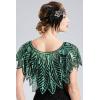 imageBABEYOND 1920s Shawl Wraps Sequin Beaded Evening Cape Bridal ShawlDark Green