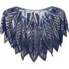 imageBABEYOND 1920s Shawl Wraps Sequin Beaded Evening Cape Bridal ShawlNavy Blue
