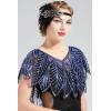 imageBABEYOND 1920s Shawl Wraps Sequin Beaded Evening Cape Bridal ShawlNavy Blue