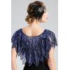 imageBABEYOND 1920s Shawl Wraps Sequin Beaded Evening Cape Bridal ShawlNavy Blue