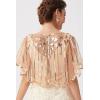 imageBABEYOND 1920s Shawl Wraps Sequin Beaded Evening Cape Bridal ShawlRose Gold3