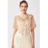 imageBABEYOND 1920s Shawl Wraps Sequin Beaded Evening Cape Bridal ShawlRose Gold3