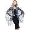 imageBABEYOND 1920s Shawl Wraps Sequin Fringed Evening Cape Wedding Bridal Shawl ScarfStyle1