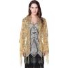 imageBABEYOND 1920s Shawl Wraps Sequin Fringed Evening Cape Wedding Bridal Shawl ScarfStyle5 Gold