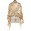 imageBABEYOND 1920s Shawl Wraps Sequin Fringed Evening Cape Wedding Bridal Shawl ScarfStyle5 Gold