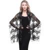 imageBABEYOND 1920s Shawl Wraps Sequin Fringed Evening Cape Wedding Bridal Shawl ScarfStyle7 Black With Gold Sequins