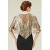 imageBABEYOND 1920s Vintage Shawl for Women  Sequin Beaded for Night Party Shawl Wraps Flapper Cover Up Evening CapeBlack Gold