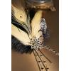 imageBABEYOND 1920s Women Feather Crystal Headband 20s Flapper Gatsby HeadpieceBlack Gold