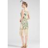 imageBABEYOND 20s Vintage Peacock Sequin Fringed Party Flapper DressBeige