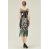 imageBABEYOND 20s Vintage Peacock Sequin Fringed Party Flapper DressBlack With Green Fringe