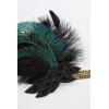 imageBABEYOND Art Deco 1920s Flapper Headpiece Roaring 20s Great Gatsby Feather Headband 1920s Flapper AccessoriesBlack2