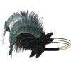 imageBABEYOND Art Deco 1920s Flapper Headpiece Roaring 20s Great Gatsby Feather Headband 1920s Flapper AccessoriesBlack2