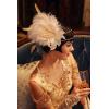 imageBABEYOND Art Deco 1920s Flapper Headpiece Roaring 20s Great Gatsby Feather Headband 1920s Flapper Gatsby AccessoriesOffwhite