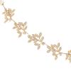 imageBABEYOND Bridal Headpiece Handmade Wedding Hair Vine Crystal Floral Leaf Headband with Lace RibbonGold